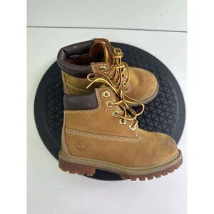 Timberland Premium 6" inch Waterproof Toddler Boots Size 8 Wheat Nubuck (12809)